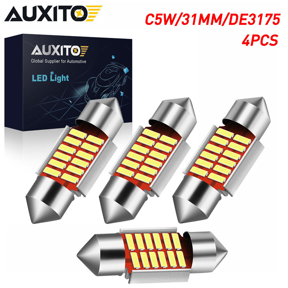 4pcs CANBUS 31MM LED Festoon Dome Map Interior Light Bulbs White DE3175 DE3021