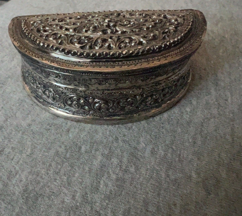 Silver Moon Crescent Box Lime Box