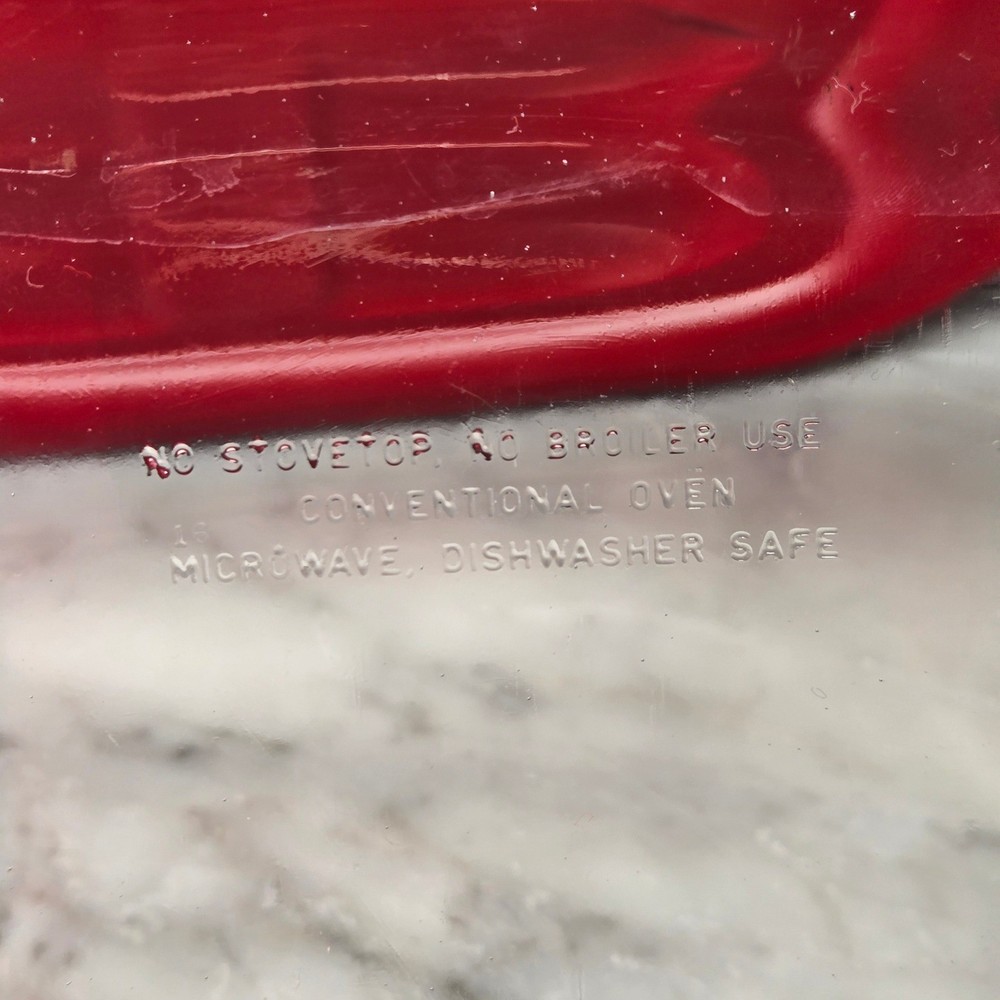 Anchor Hocking Glass Bakeware Set 2 Piece Rectangular Baking Dishes w/ Red Lids