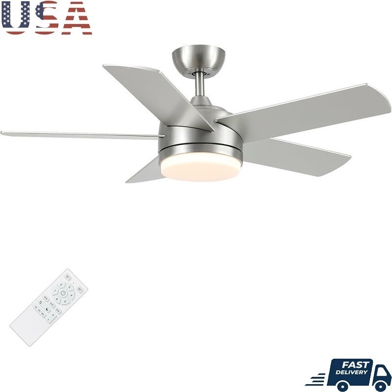 Energy Efficient Ceiling Fan LED Light 6 Speed Reversible Motor Quiet Operation