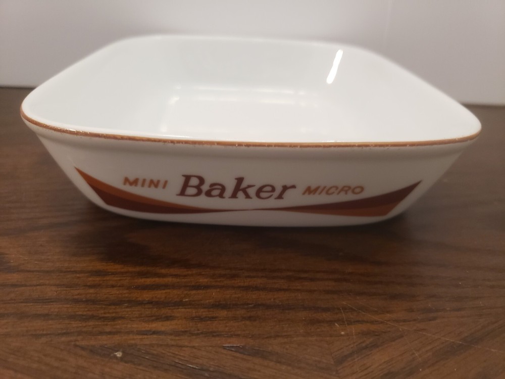 Mini Micro Wave Ovenware Mini Baker Dish By Himark 1977 White Rectangle Japan