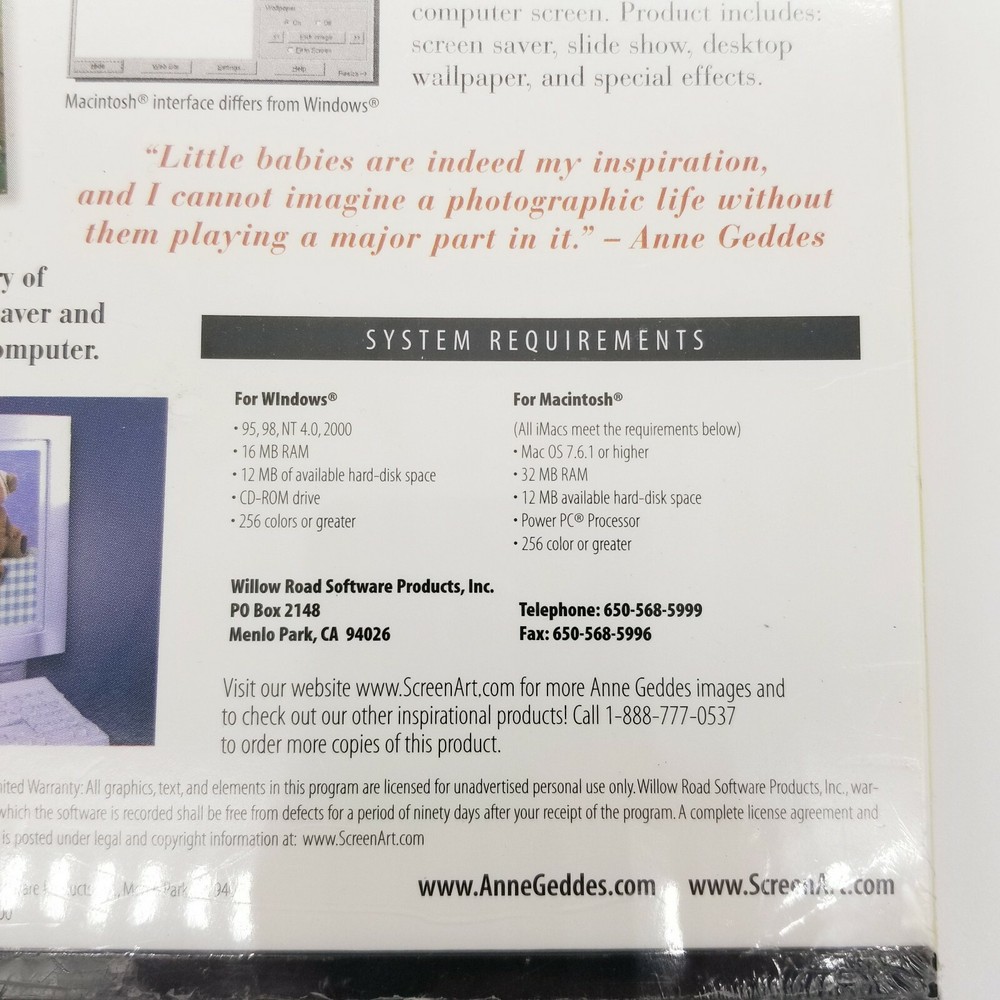 Anne Geddes CD-ROM Collection Mac Windows