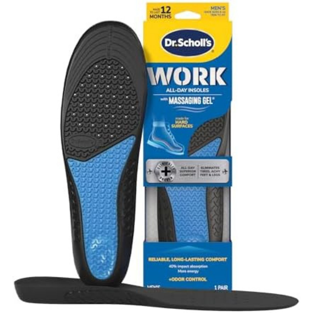 Dr. Scholls WORK Massaging Gel Advanced Insoles for Men Shoe Inserts