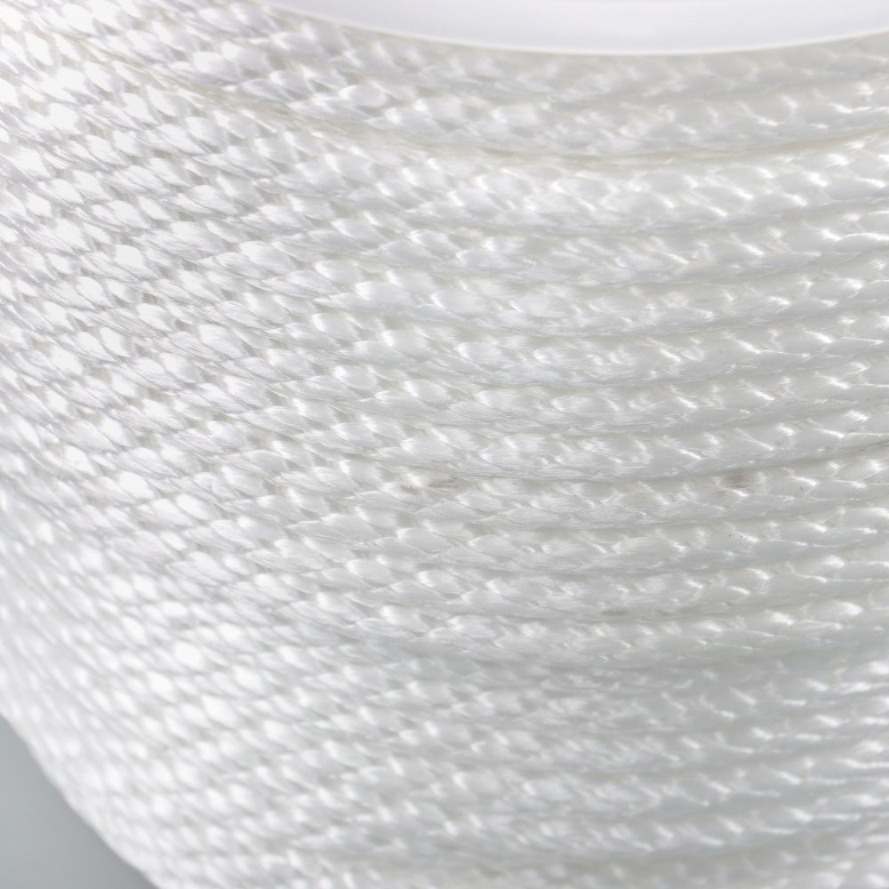 5/16"x250' White Nylon Solid Braid Knot Rope High UV For Flag Poles Clotheslines