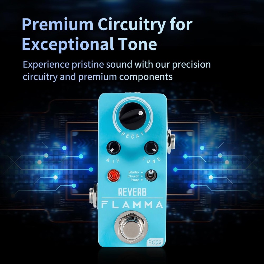 Mini Reverb Pedal Guitar Digital 3 Effects