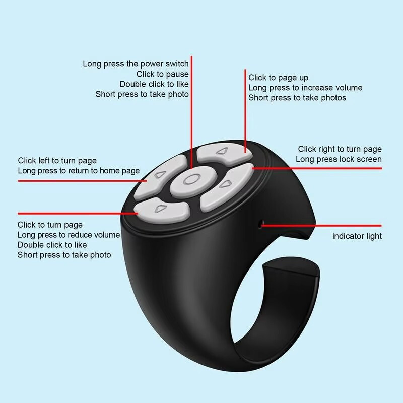 Fingertip Wireless Bluetooth Remote Control Turner Scrolling Remote Control Page