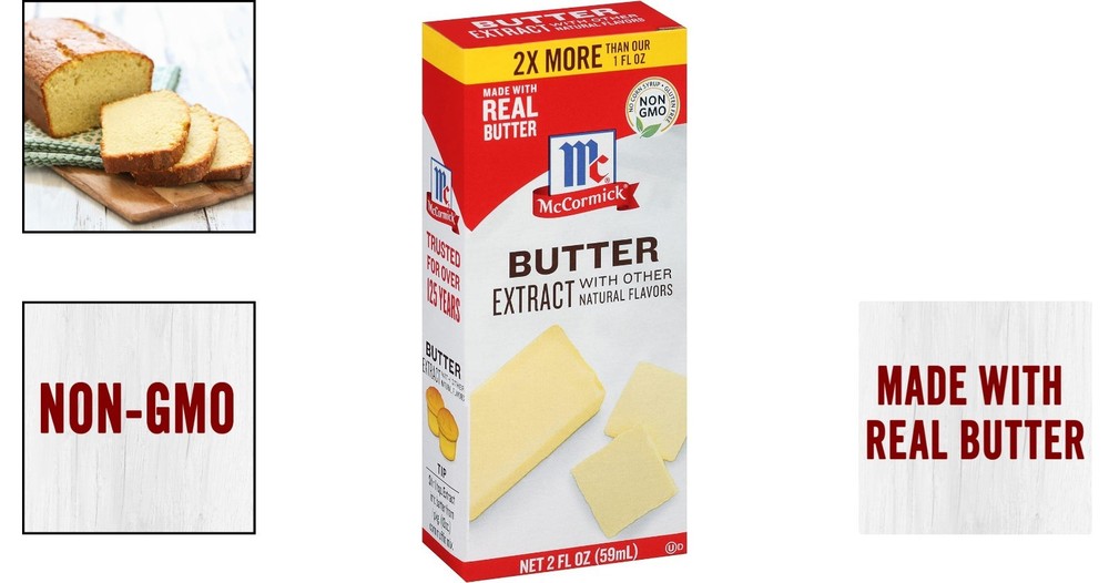 Butter Extract 2 fl oz - Non-GMO & No Artificial Flavors for Baking