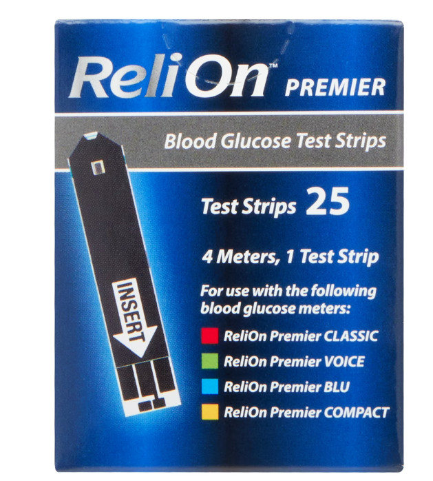 ReliOn Premier Blood Glucose Test Strips - Available in Multiple Count Options