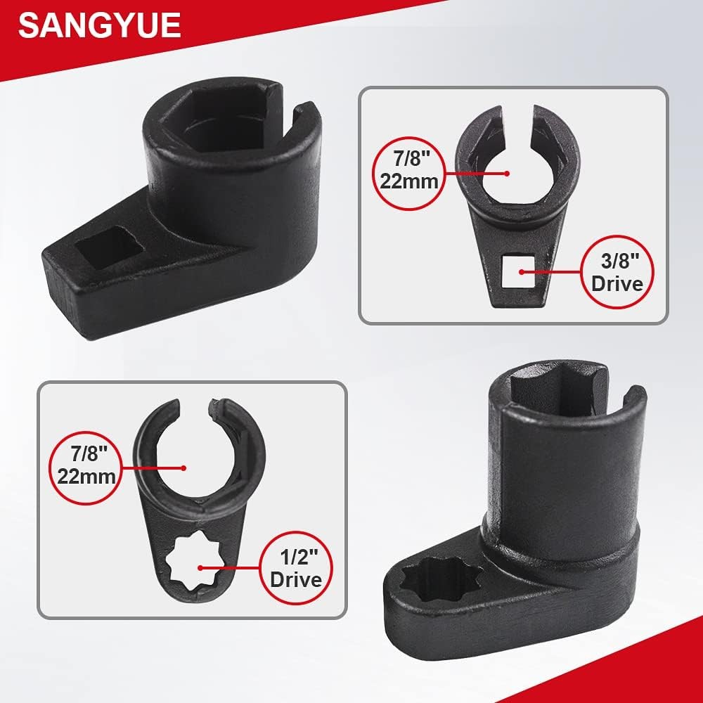 Oxygen Sensor Socket Wrench Thread Chaser 02 Remover Tool Offset Red