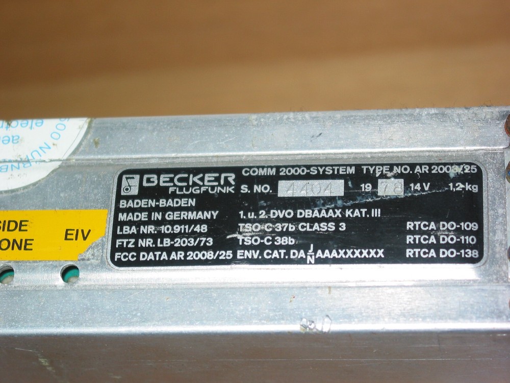 BECKER AR-2008/25 COM RADIO !!! VERY NICE AR COMM 2000 SERIES TRANSCEIVER !!!