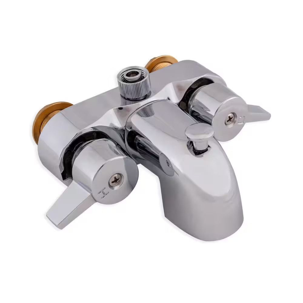 2-Handle Add-On Shower Diverter Bathcock in Chrome