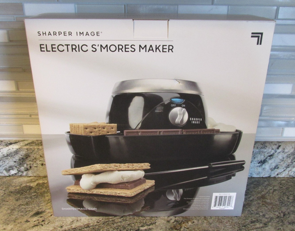 SHARPER IMAGE ELECTRIC S'MORES MAKER TABLETOP & 4 FORKS NIB!