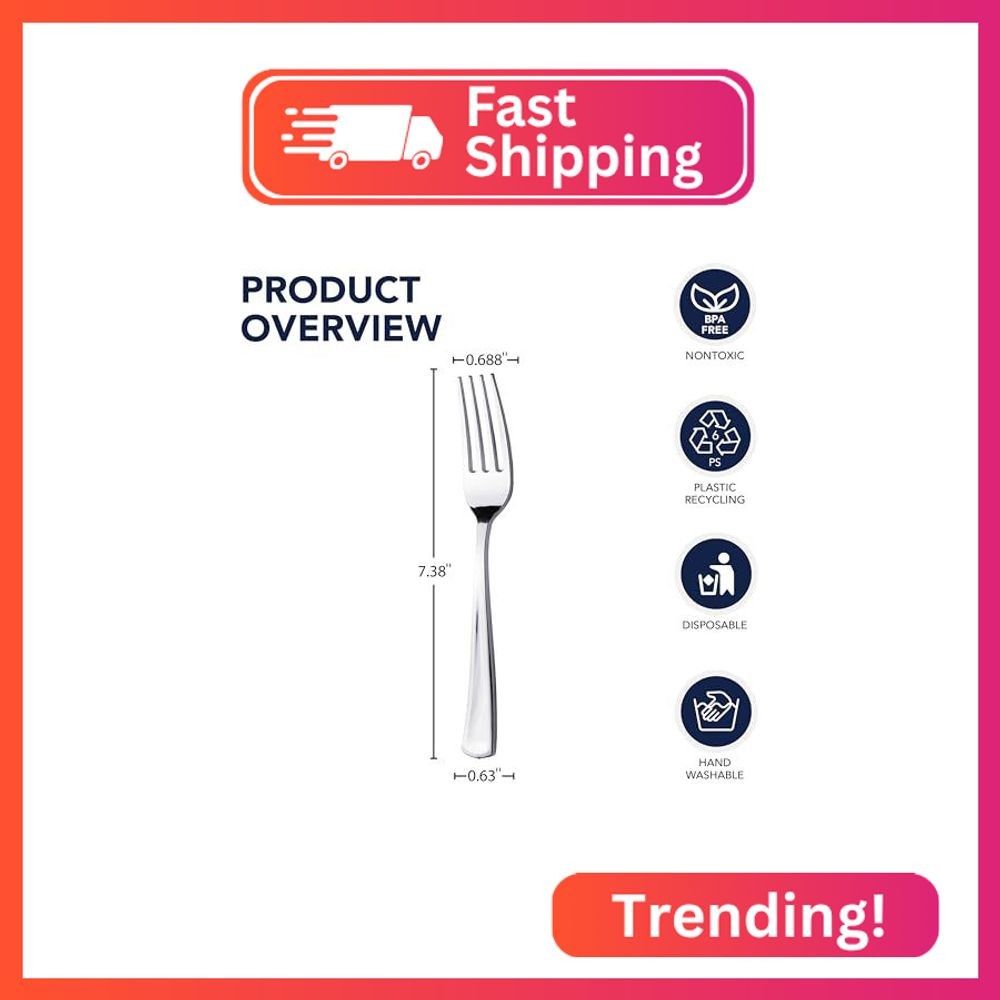 Party Essentials Disposable Plastic Cutlery/Heavy-Duty Flatware/Silverware for A