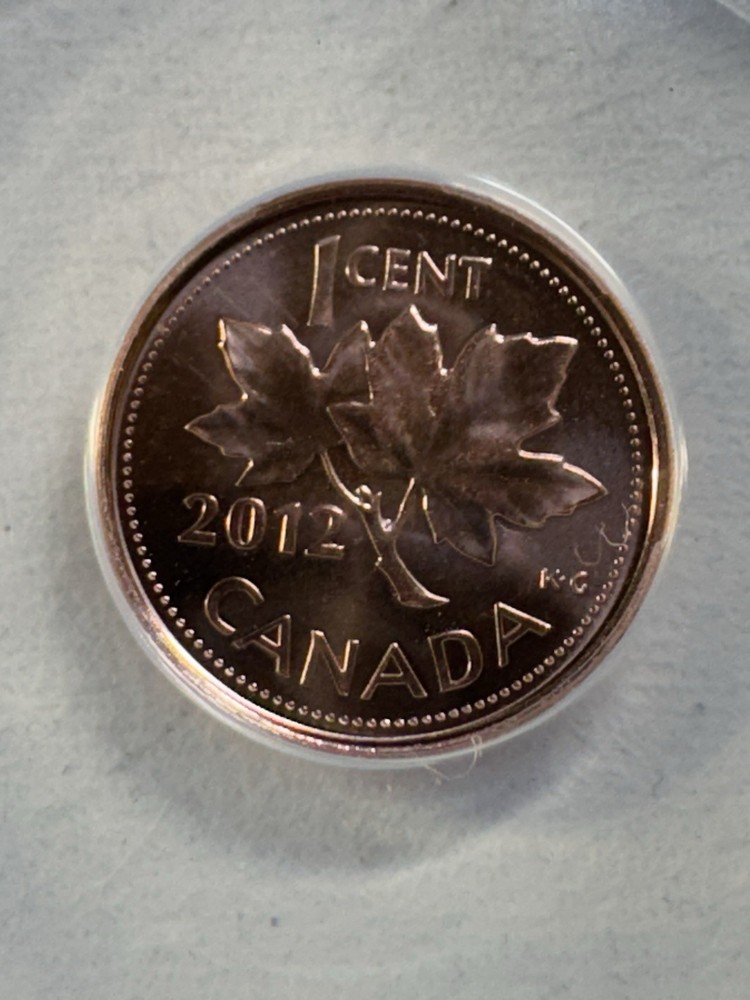 2012 Canada 1 Cent Graded MS 68 RD by ANACS