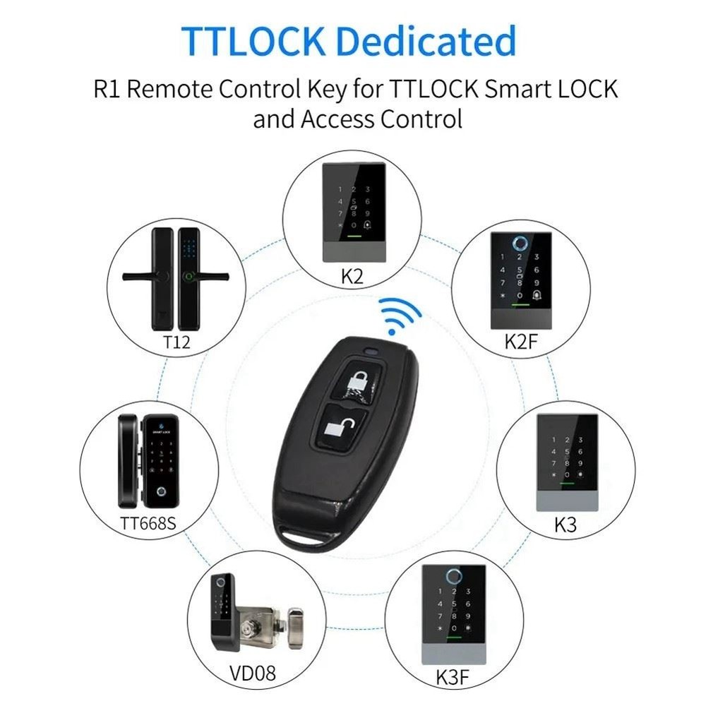 24GHz Remote Control Bluetooth Key Fob for TTLOCK Door Lock Devices