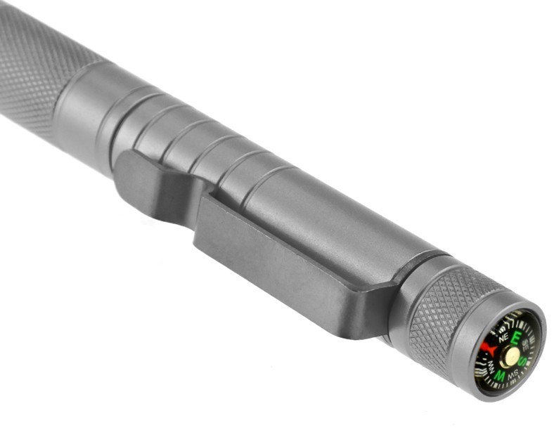 Sona5 in 1 Compact Survival Tool Matte Grey Compass Punch Striker Flint Whistle