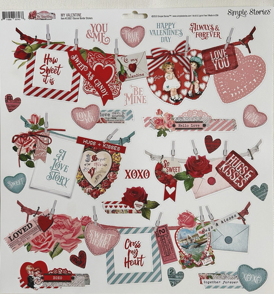 NEW SET! (B) SIMPLE STORIES STICKER SHEETS (17 sheets) Save 70%