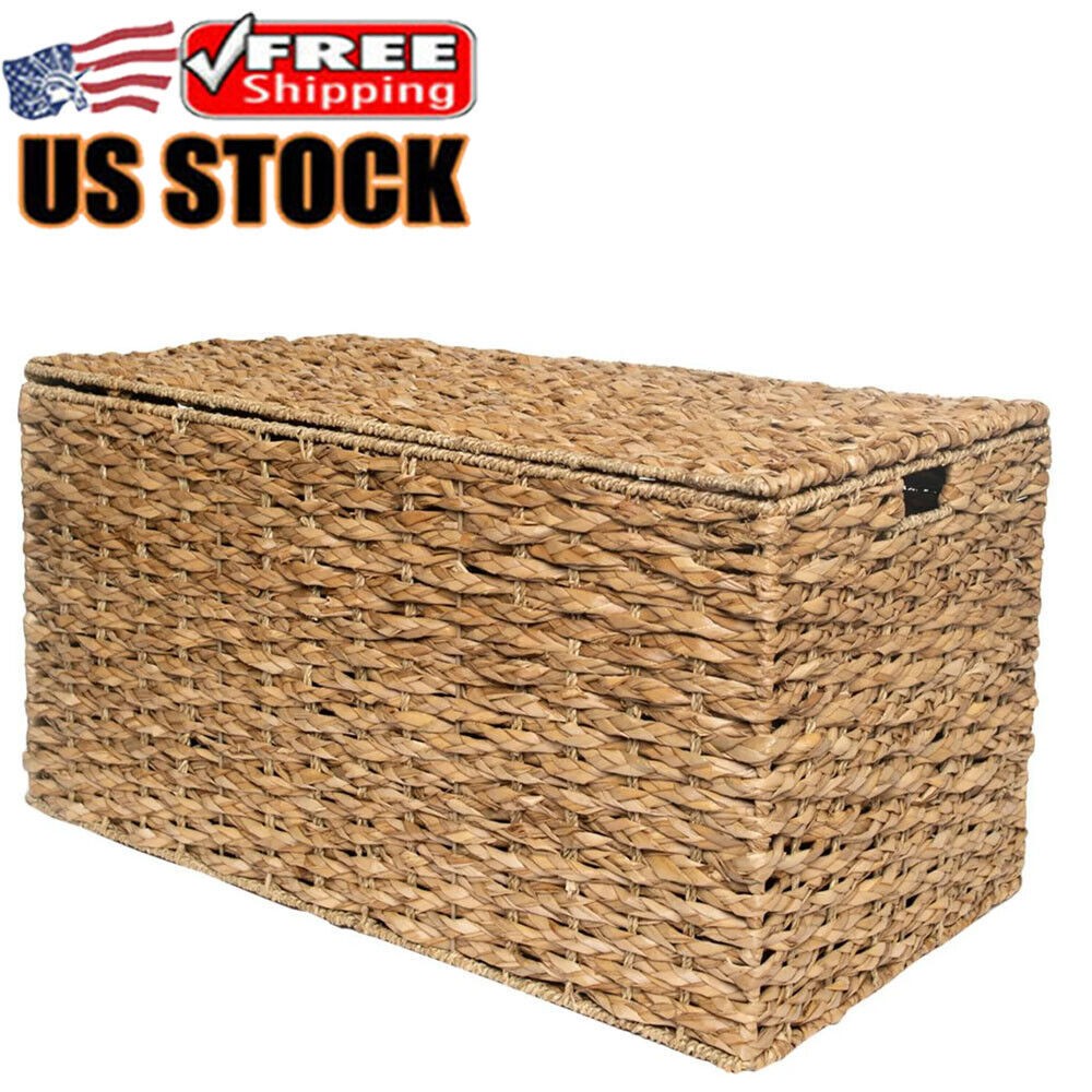 Storage Natural Trunk Large Rectangular Comfortable Cut Out Handles Anywhere