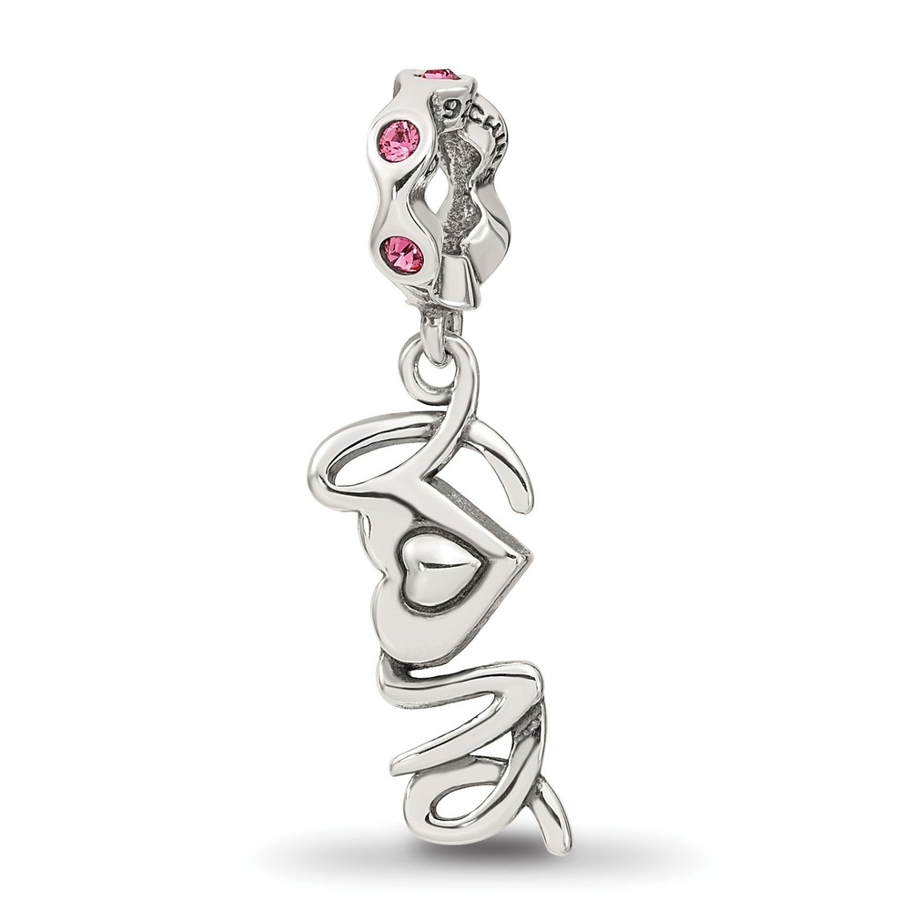 Silver Reflections Crystals LOVE Dangle Bead QRS3232
