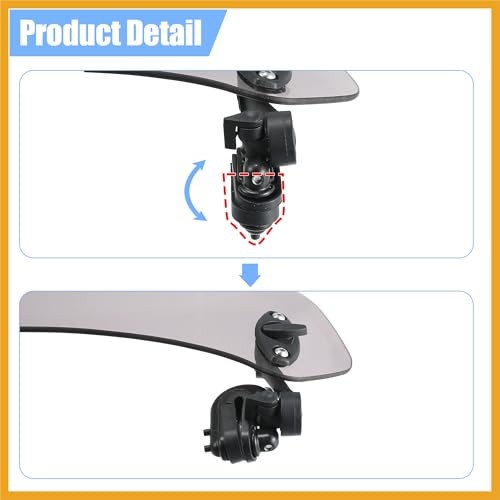 28.5cm Motorcycle Windshield Motorcycle Wind Deflector Grey Lens Adjustable