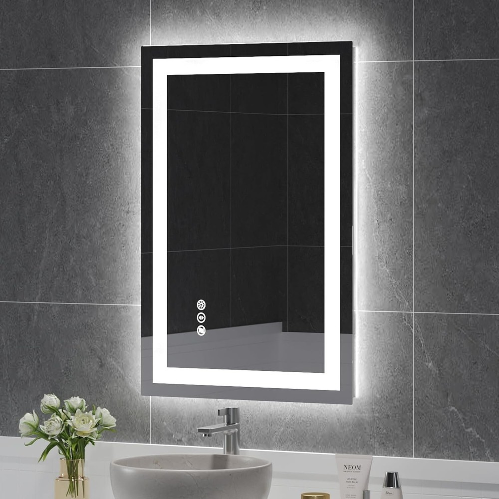 USHOWER 24x36'' LED Bathroom Mirror Touch LED Lighted Vanity Mirror Dimmable US