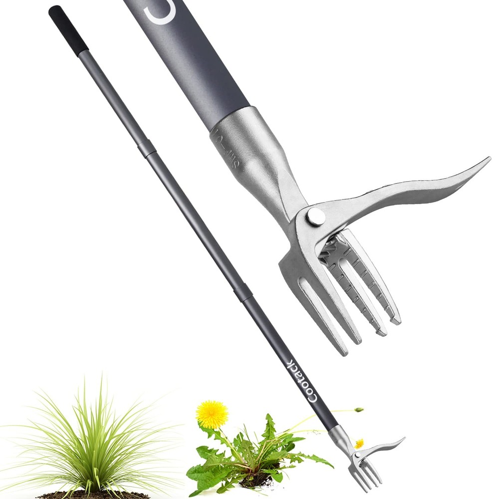 52'' Weed Puller with Long Handle Stand-up Hand Weeder Manual Weeding Tool wi...
