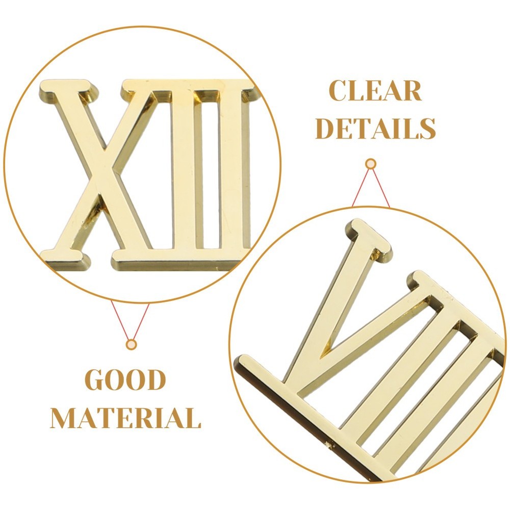 3 Sets Electroplated Clock Numerals Accessories Parts Replacement