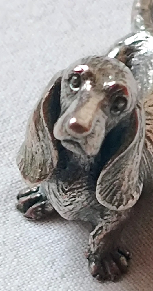 925 SILVER Miniature Cocker Spaniel Figurine