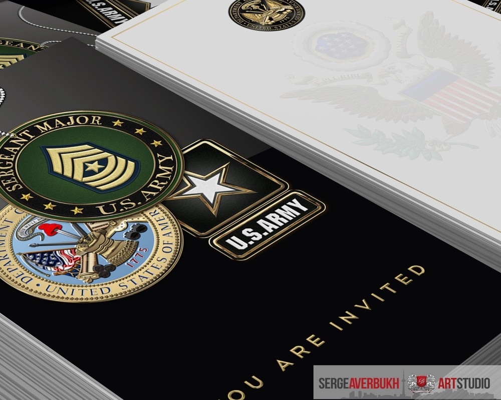 Customizable US Army Sergeant Major 5x7 Invitation Template DIGITAL DOWNLOAD