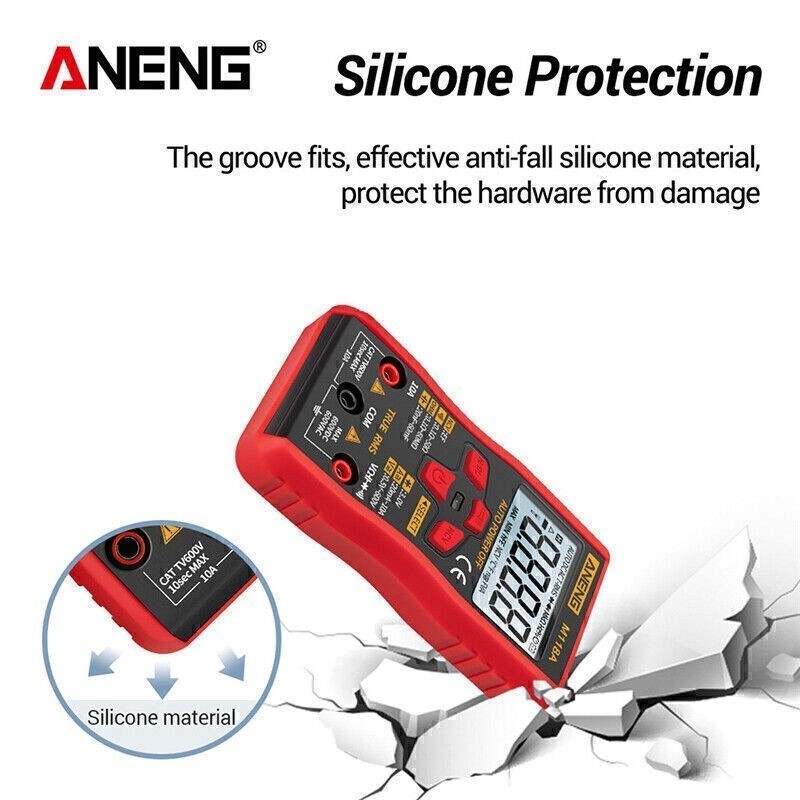 ANENG M118A Digital Mini Multimeter Tester AC/DC Resitance Voltage Meter RMS NCV