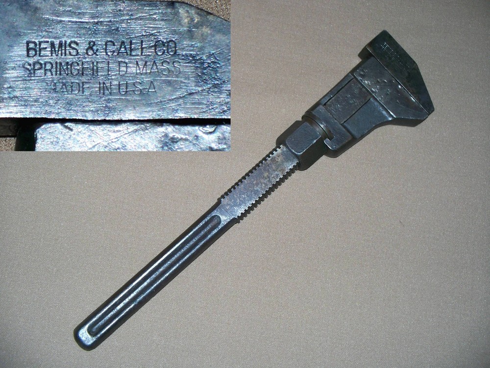 #12 Vintage Bemis & Call 15” No 90 Adjustable Monkey Wrench Tool