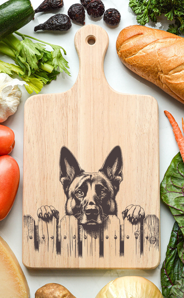 Belgian Malinois Cutting Cheese Board