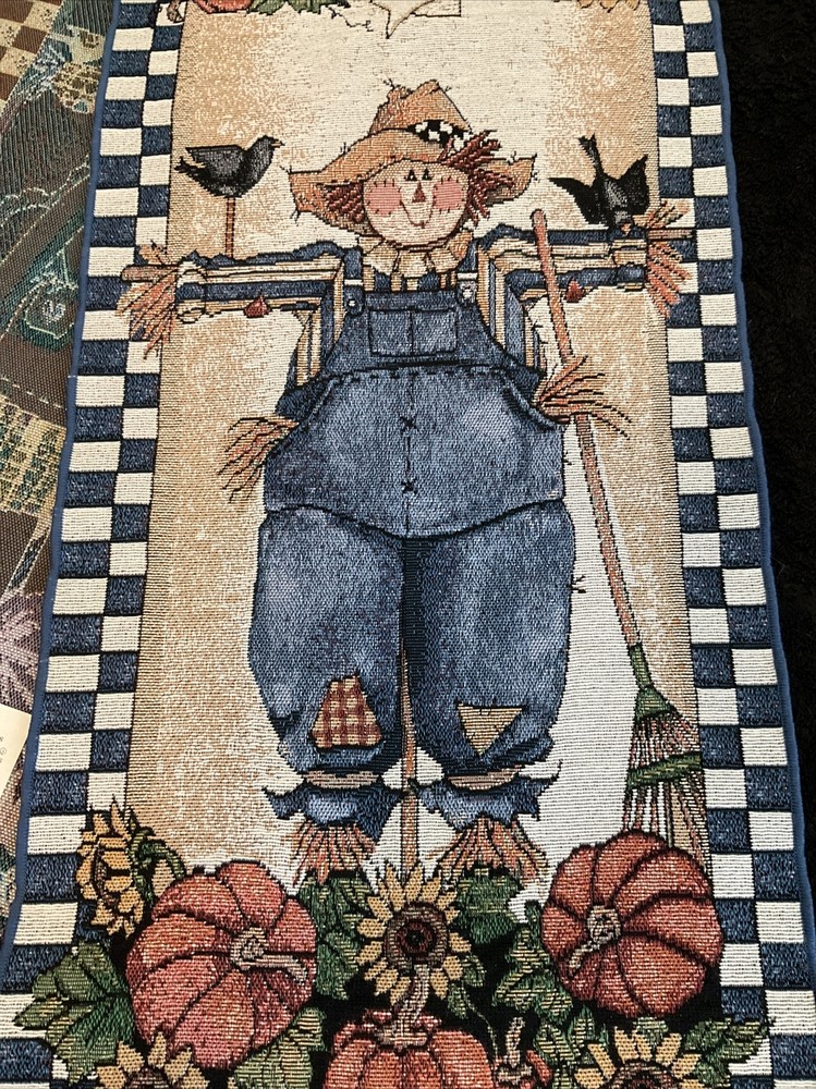 Table Runner Seed Packets, Scarecrow with Tassels 13” X 72”