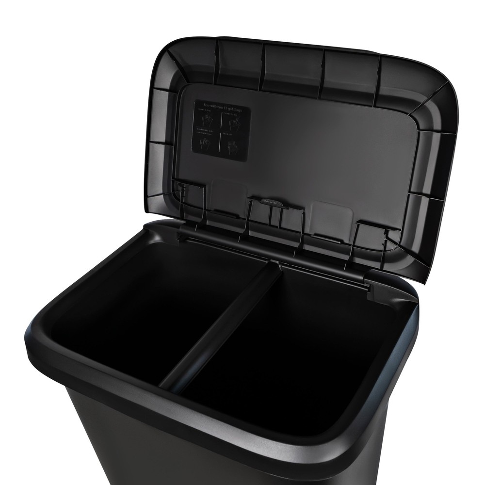 20.4 Gallon Trash Can Plastic Dual Function Divided Extra Large Kitchen Trash US