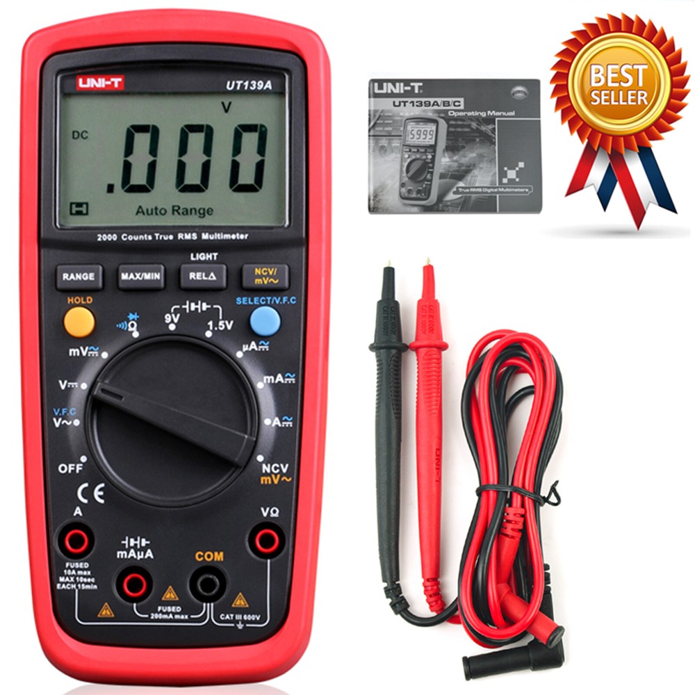 . UT139A Digital Multimeter 2000 Counts True RMS