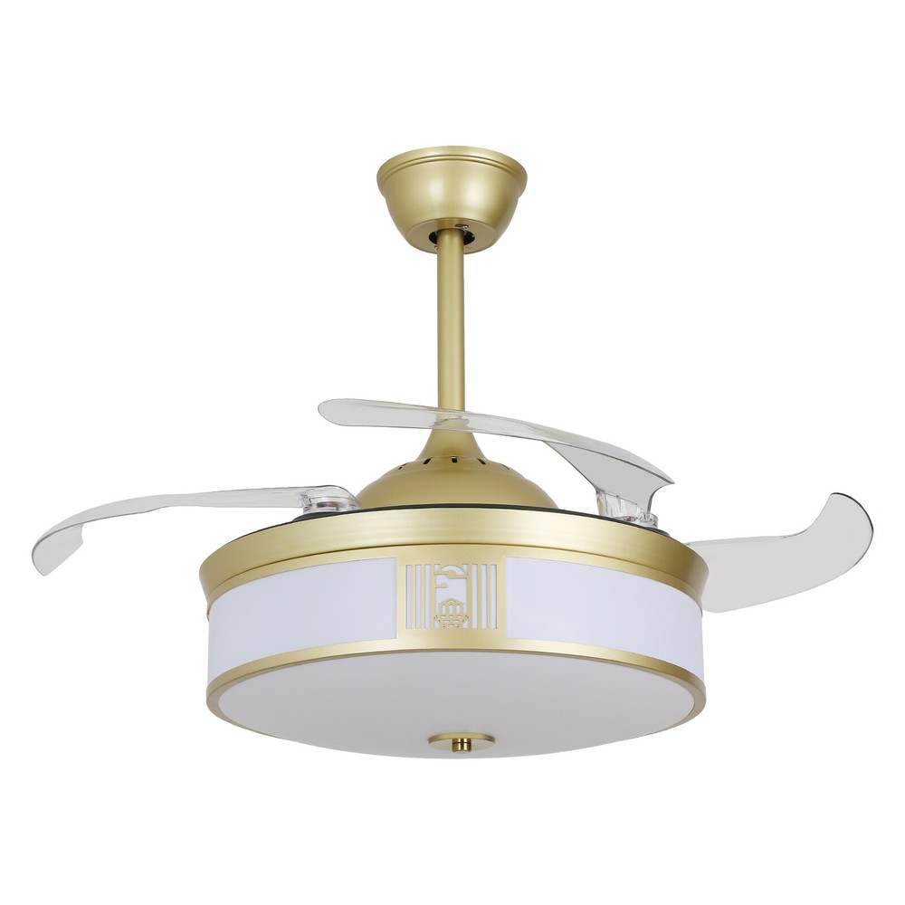 42 inches Modern Ceiling Fan Tri-color temperature LED Light with Remote Control