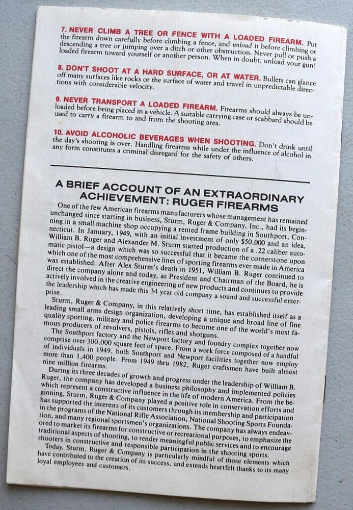 RUGER Old Model Single Six Blackhawk Super Blackhawk Conversion Kit Manual 1983