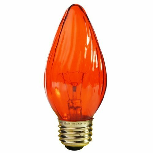 Satco S3366 120V Medium Base 25-Watt F15 Light Bulb, Amber