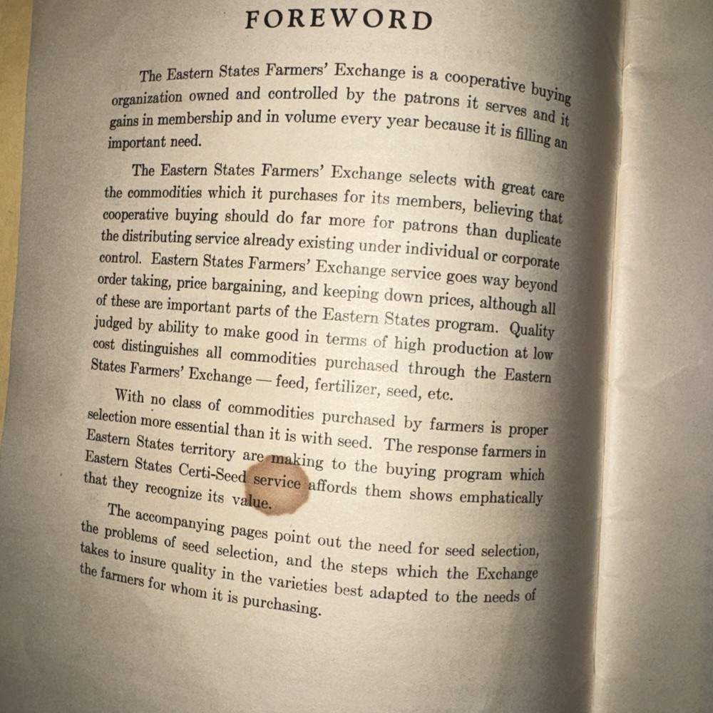 1929 Eastern States Know-Origin, Adapted Certi-Seed Book