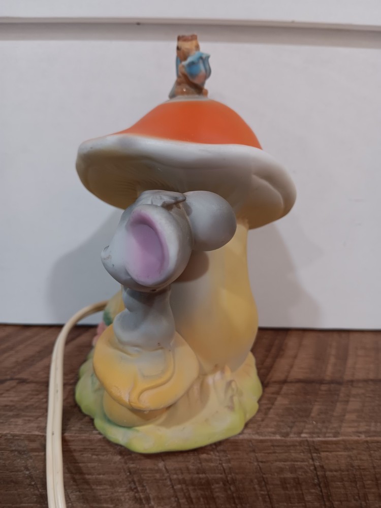 Vintage Lefton Mouse Mushroom Butterfly Ceramic Nightlight Light MCM