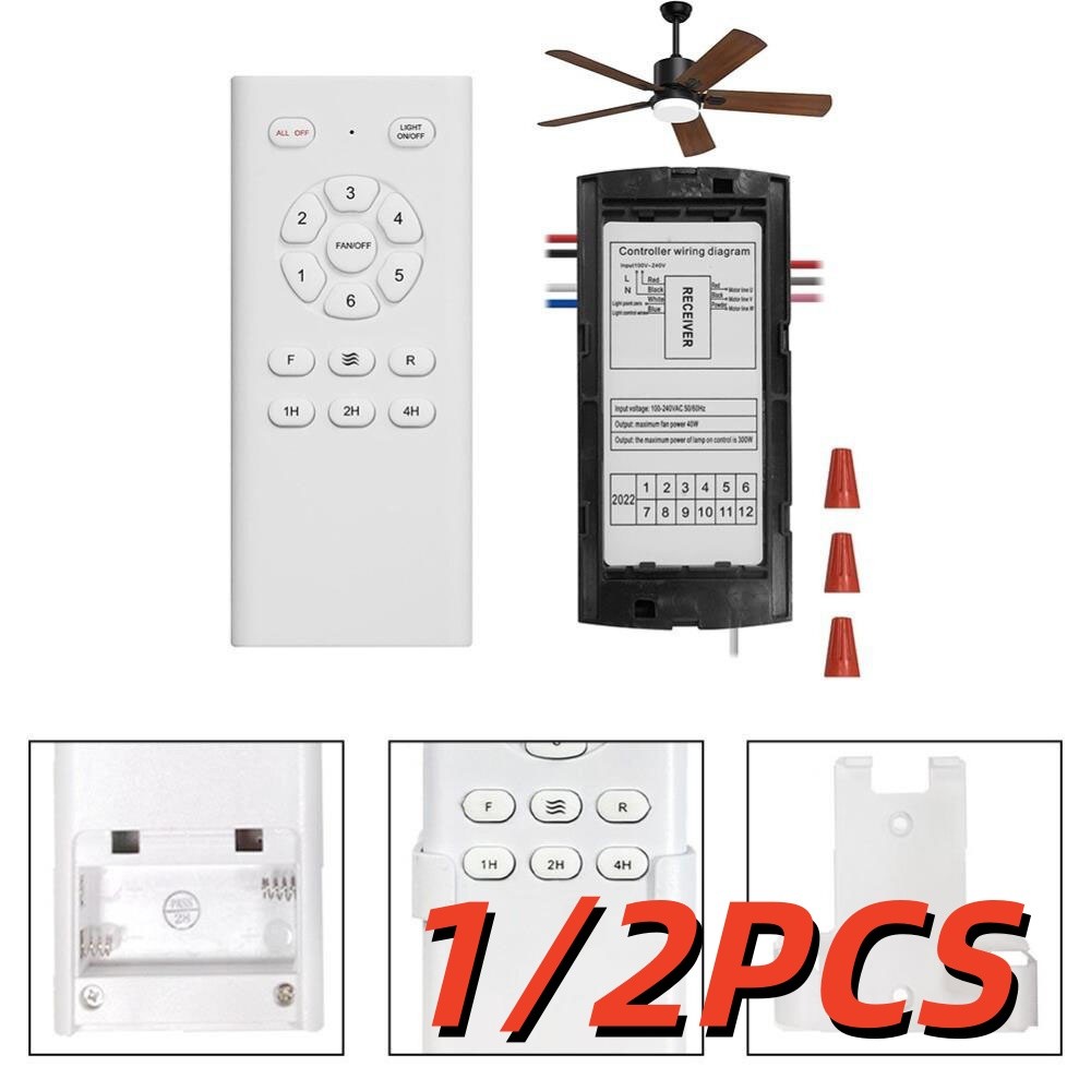1/2PCS DC Output Ceiling Fan Receiver With 6 Speed Remote Control Functionality