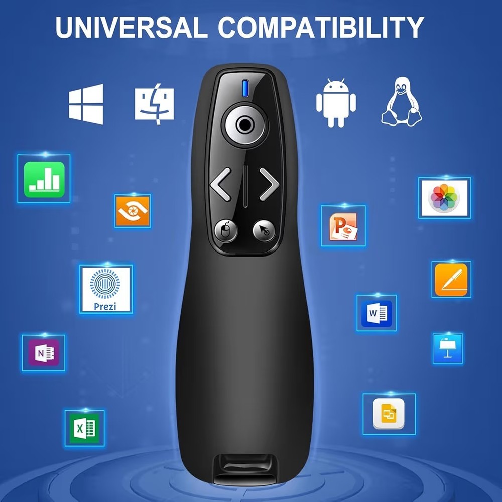 Presentation Clicker Wireless Presenter Remote PowerPoint Volume Control USB