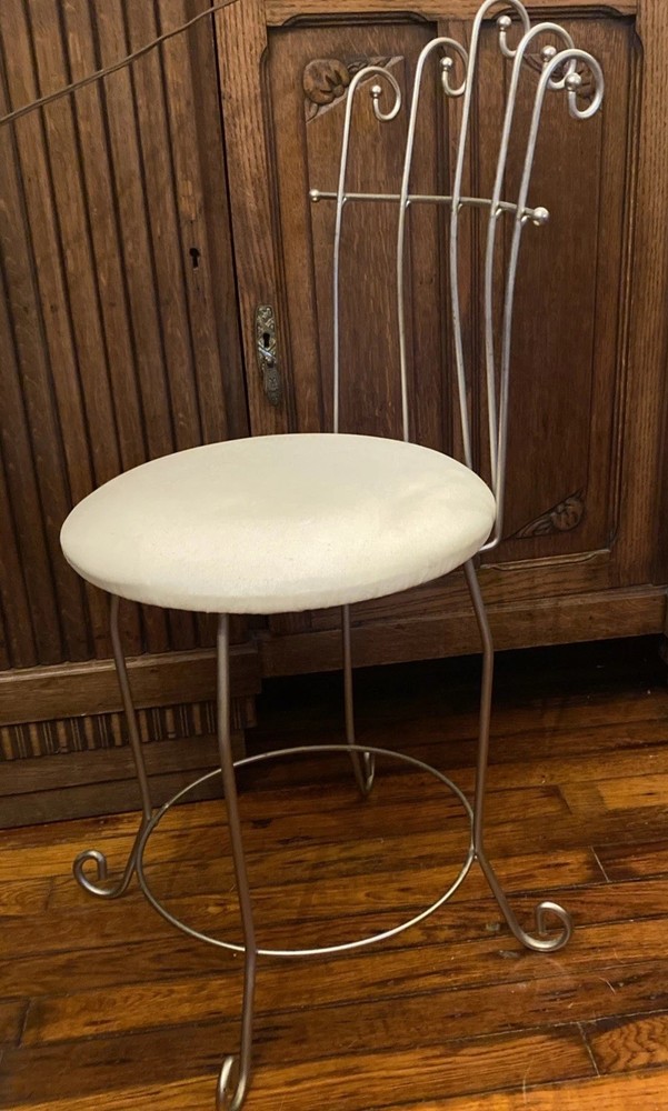 Vintage IRON WIRE VANITY CHAIR STOOL