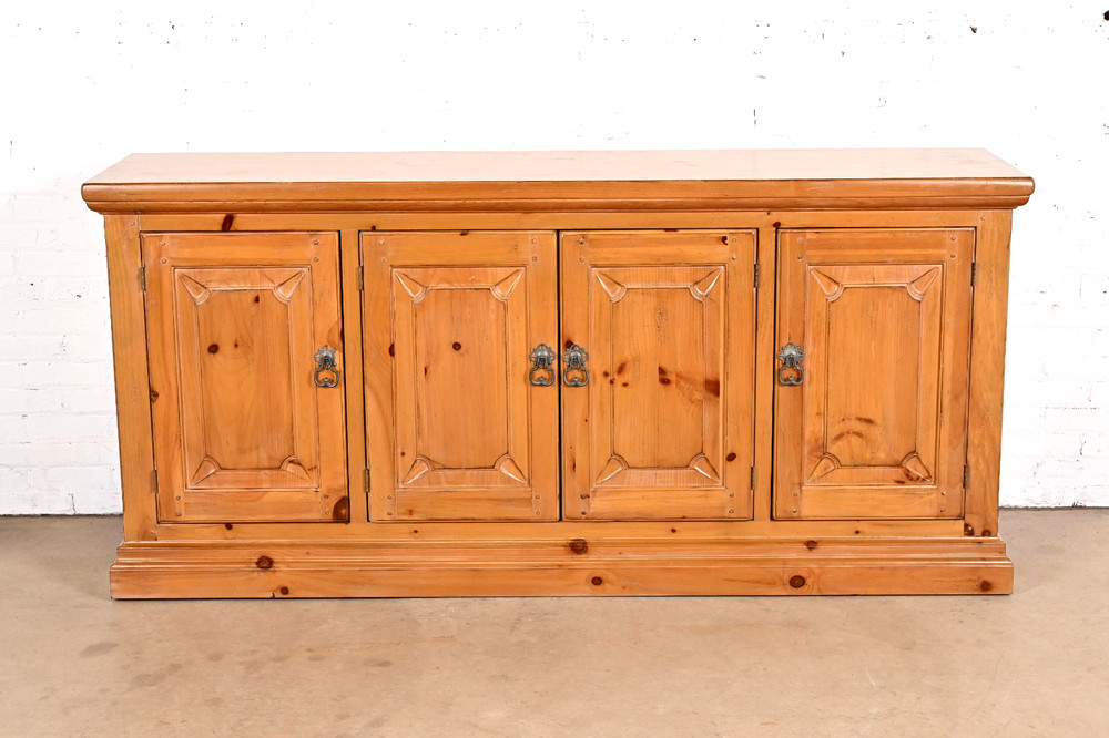 Drexel Heritage Spanish Colonial Solid Pine Sideboard or Bar Cabinet