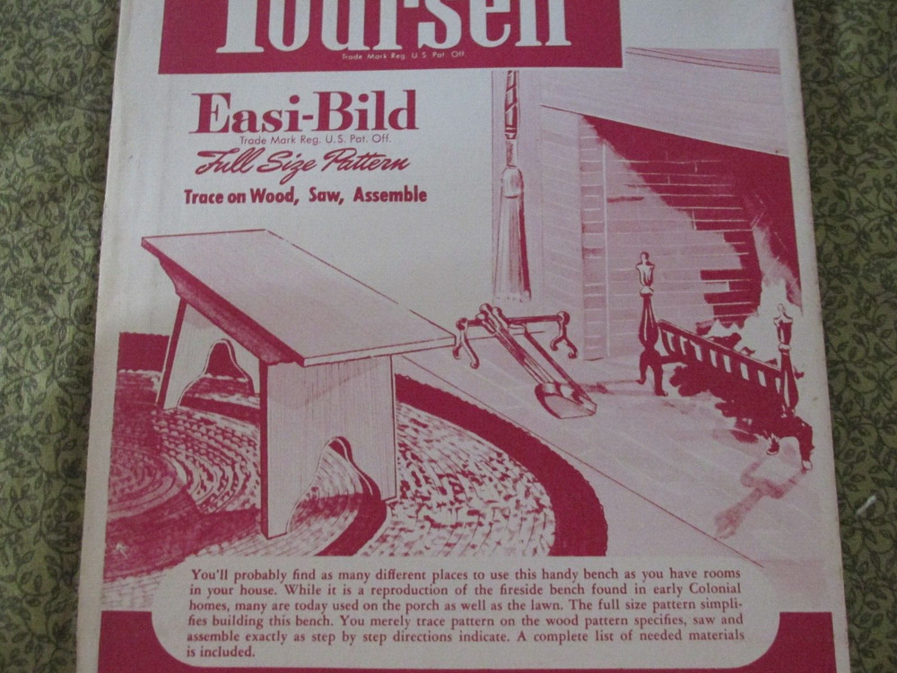 Easi-Bild Build It Yourself PATTERN COMPLETE NO. 23 Fire side bench rustic