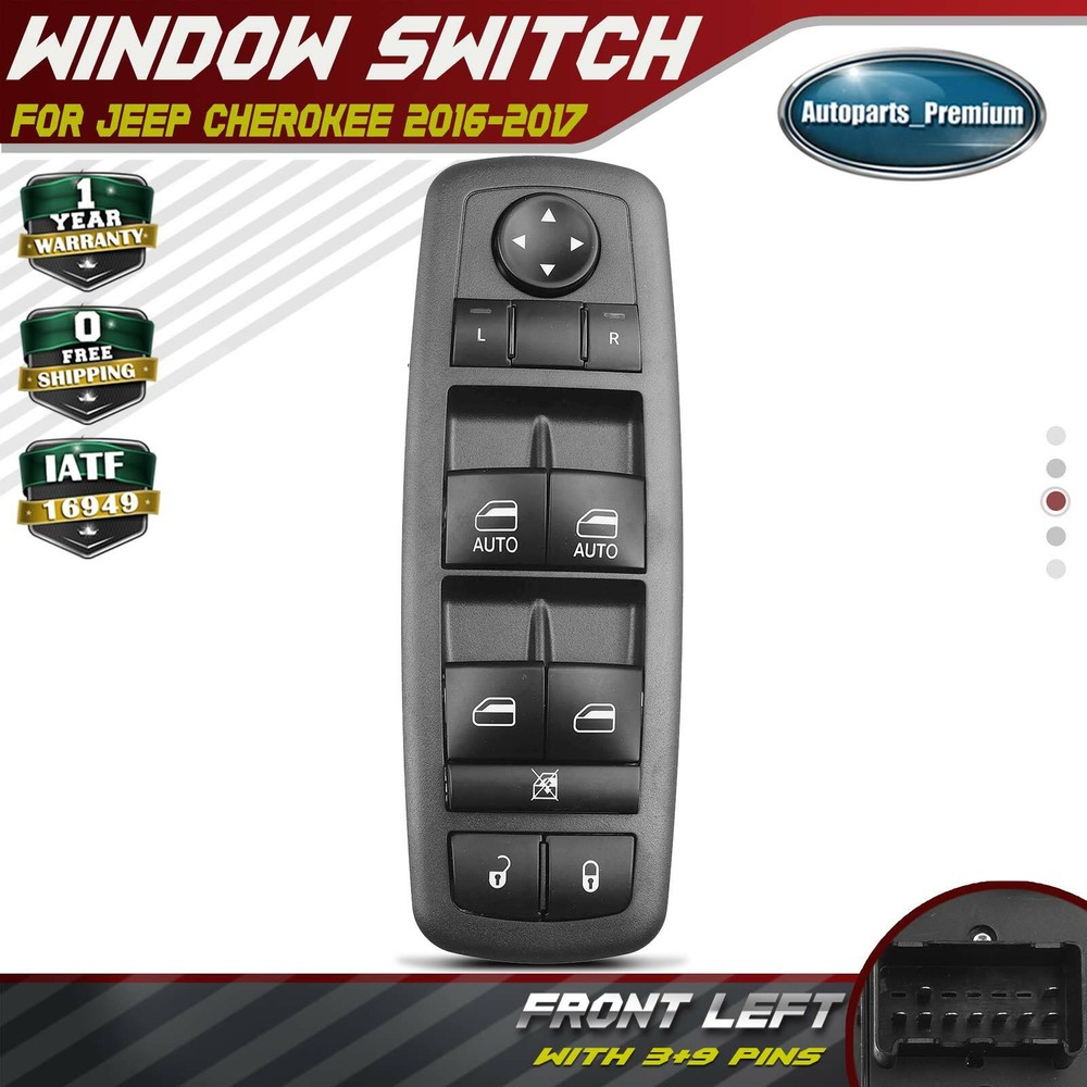 Front Left Master Main Power Window Switch for Jeep Cherokee 2014-2017 SUV