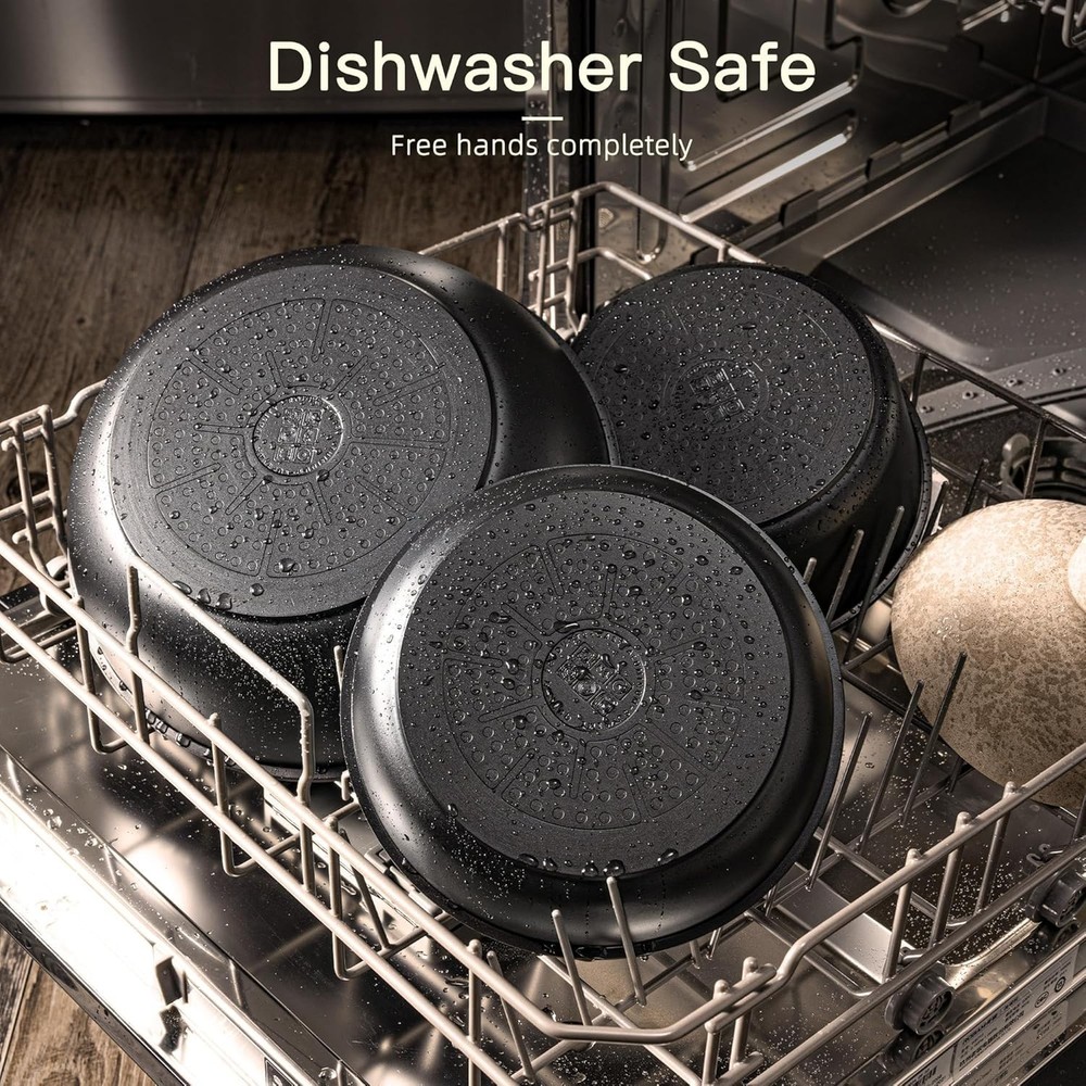 21-Piece Non-Stick Ceramic Cookware Set with Removable Handle - Induction Ready