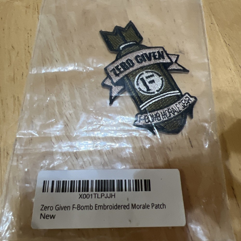 Zero Given "F-Bomb" Embroidered Tactical Morale Patch