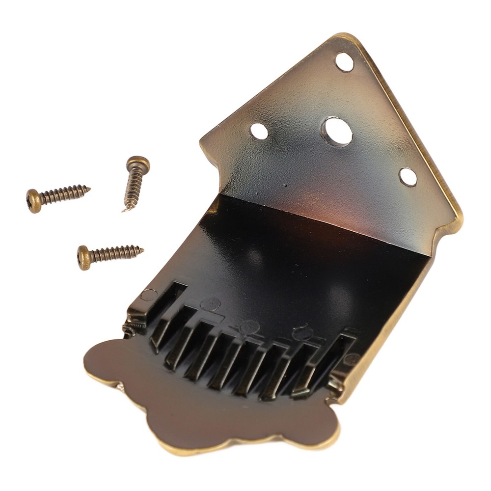 8 String Mandolin Tailpiece Feather Pattern Metal Bronze Color Mandolin
