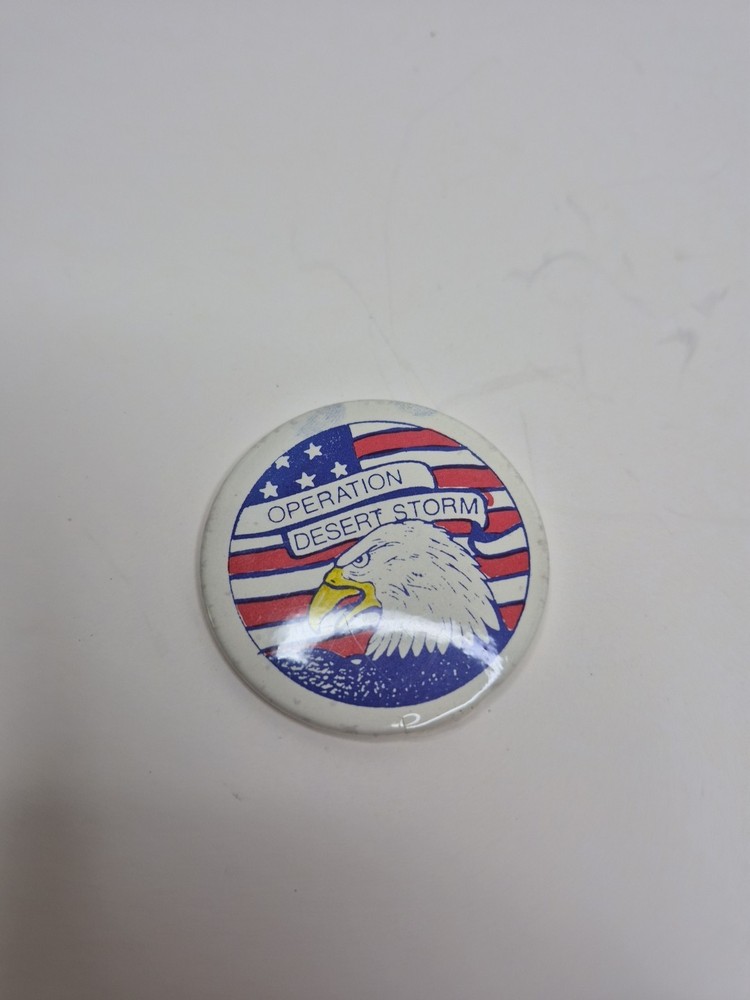 Operation Desert Storm Sticker on a Pinback Pin Button